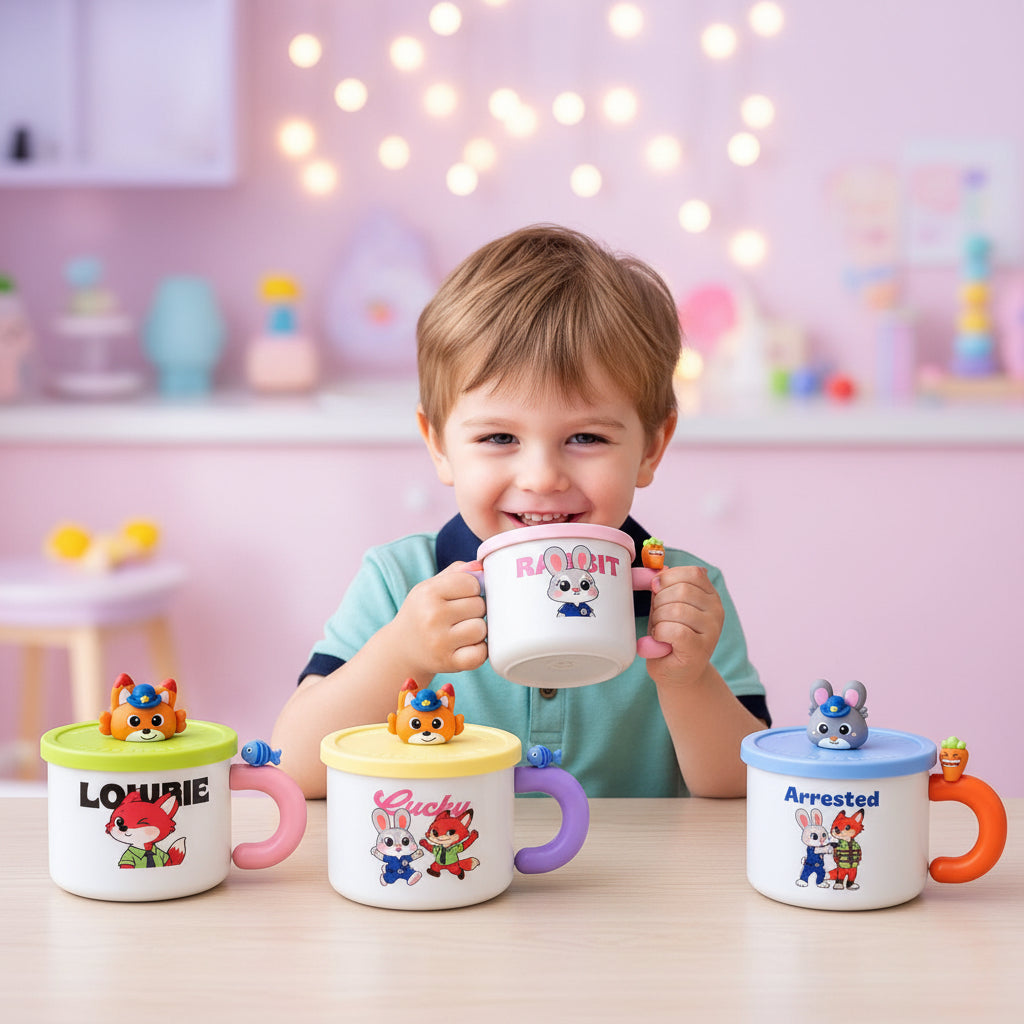Fox and Bunny Zoo Steel Mug