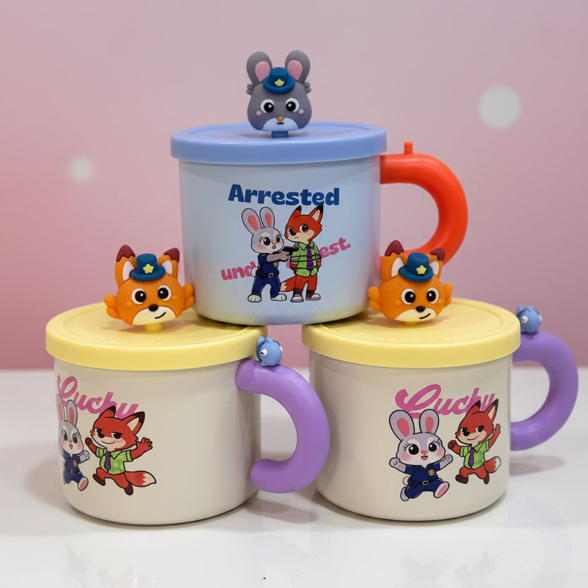Fox and Bunny Zoo Steel Mug