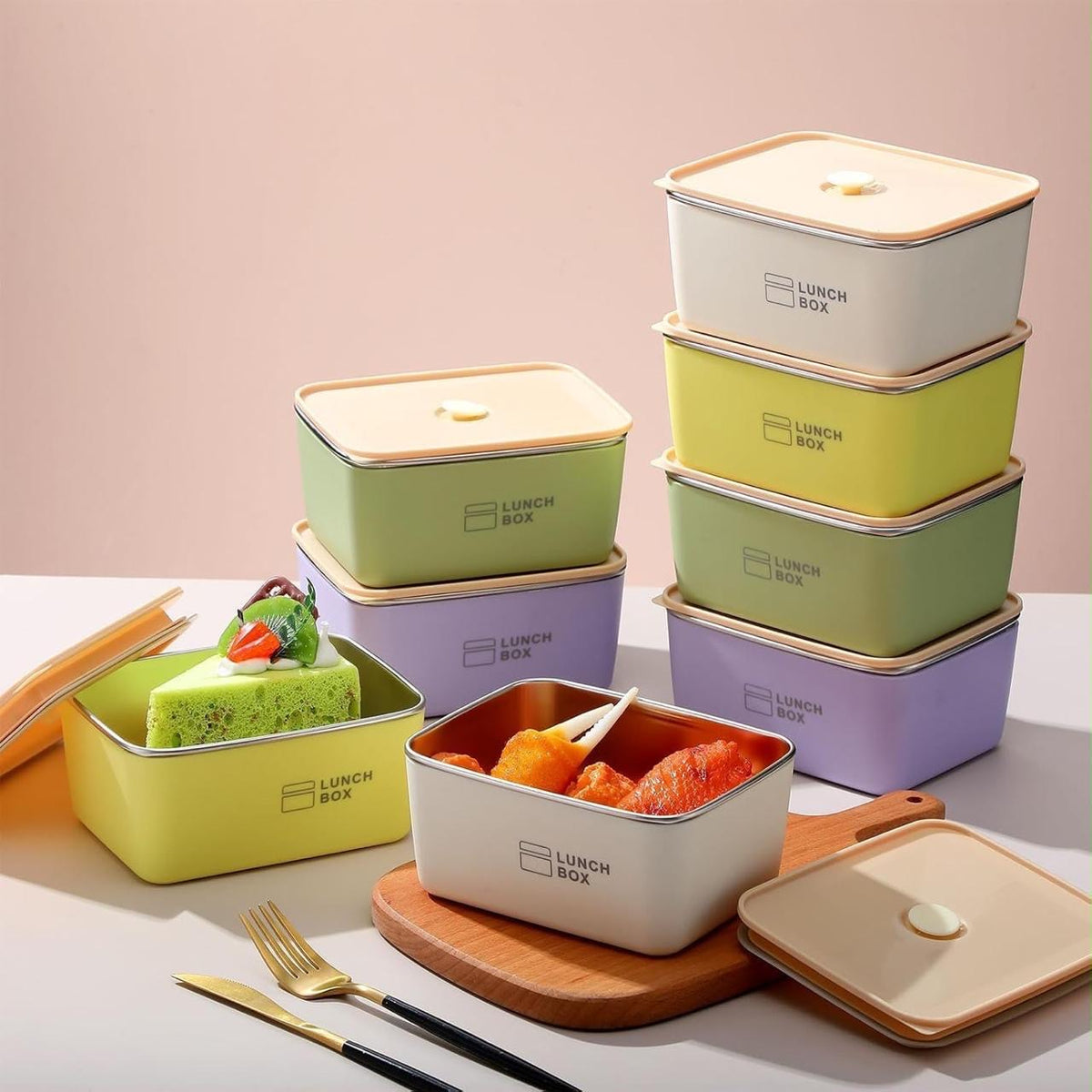 Steel Lunch Box (Random Colors)
