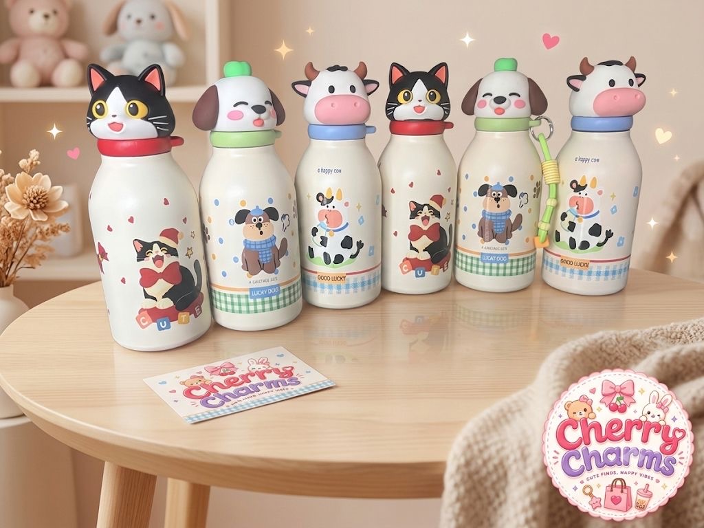 Original 316 Chicu Tom 3D Animal Insulated Stainless Steel Bottles