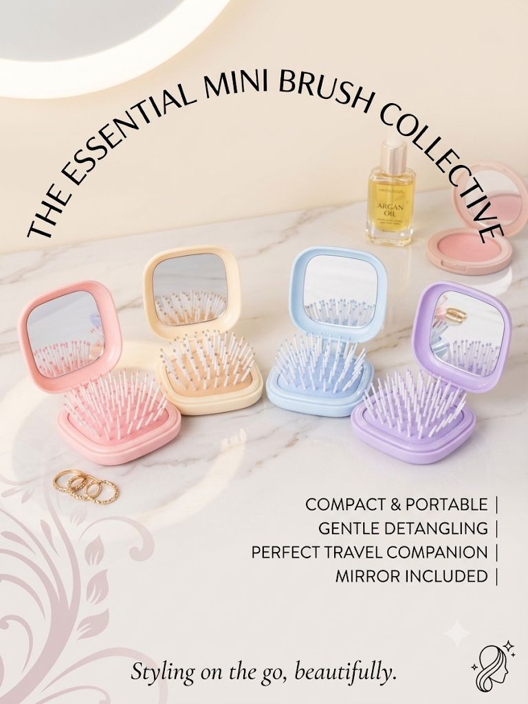 Stylish compact combs with mirror.