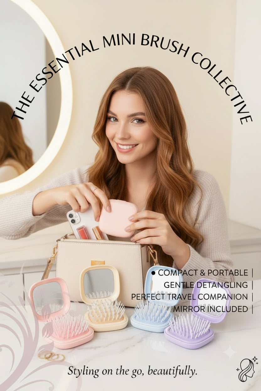 Stylish compact combs with mirror.