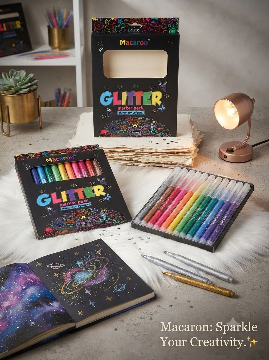 Macaron Glitter Marker Pack of 12