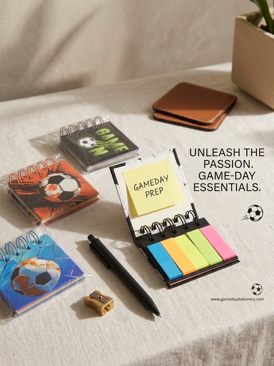 Football Memo Pad With Sticky Notes