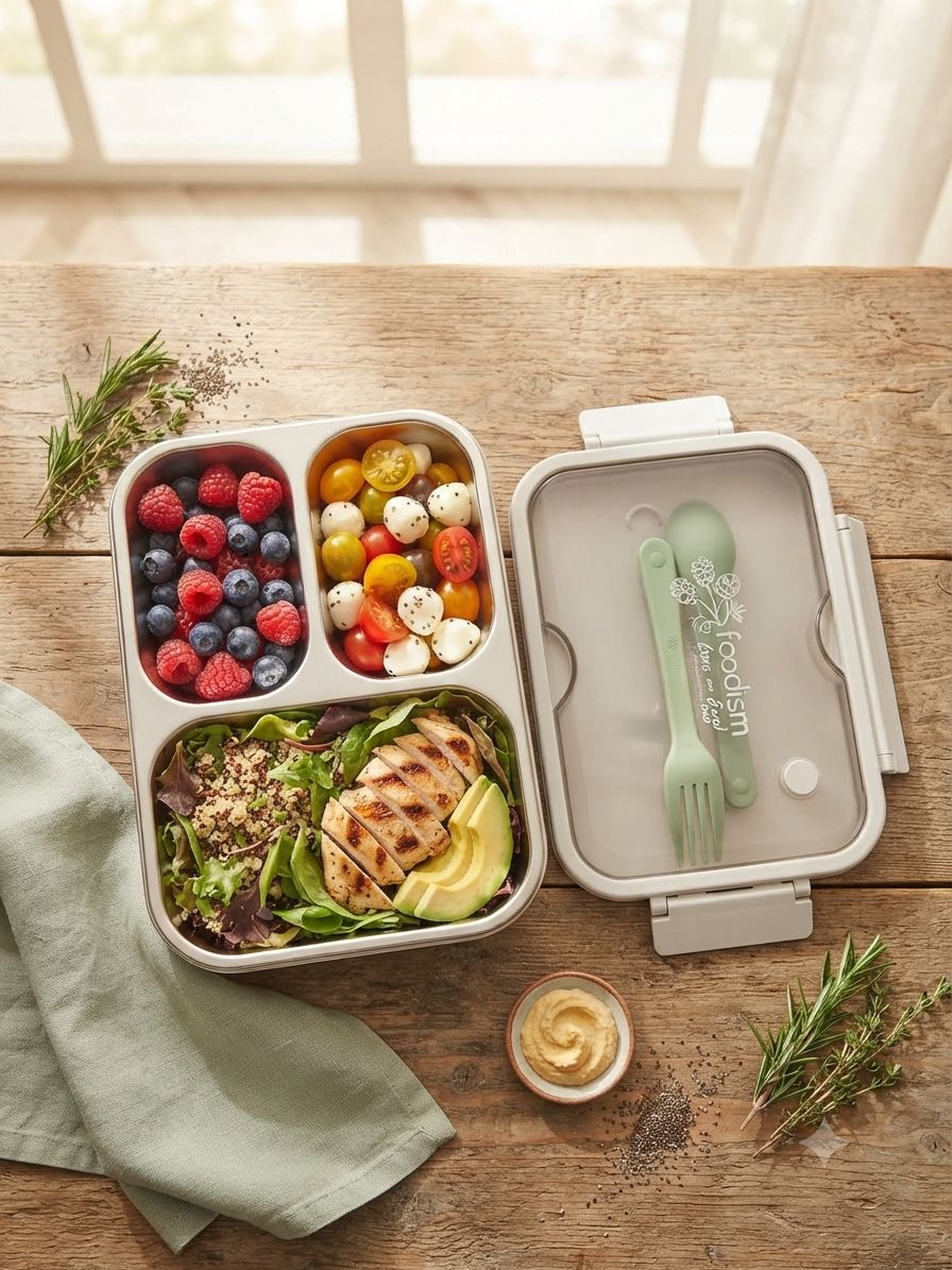 Stainless Steel Lunch Box 304 with Spoon and Fork | Cherry Charms